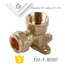 EM-F-B080 Wall type female thread brass compression elbow pipe